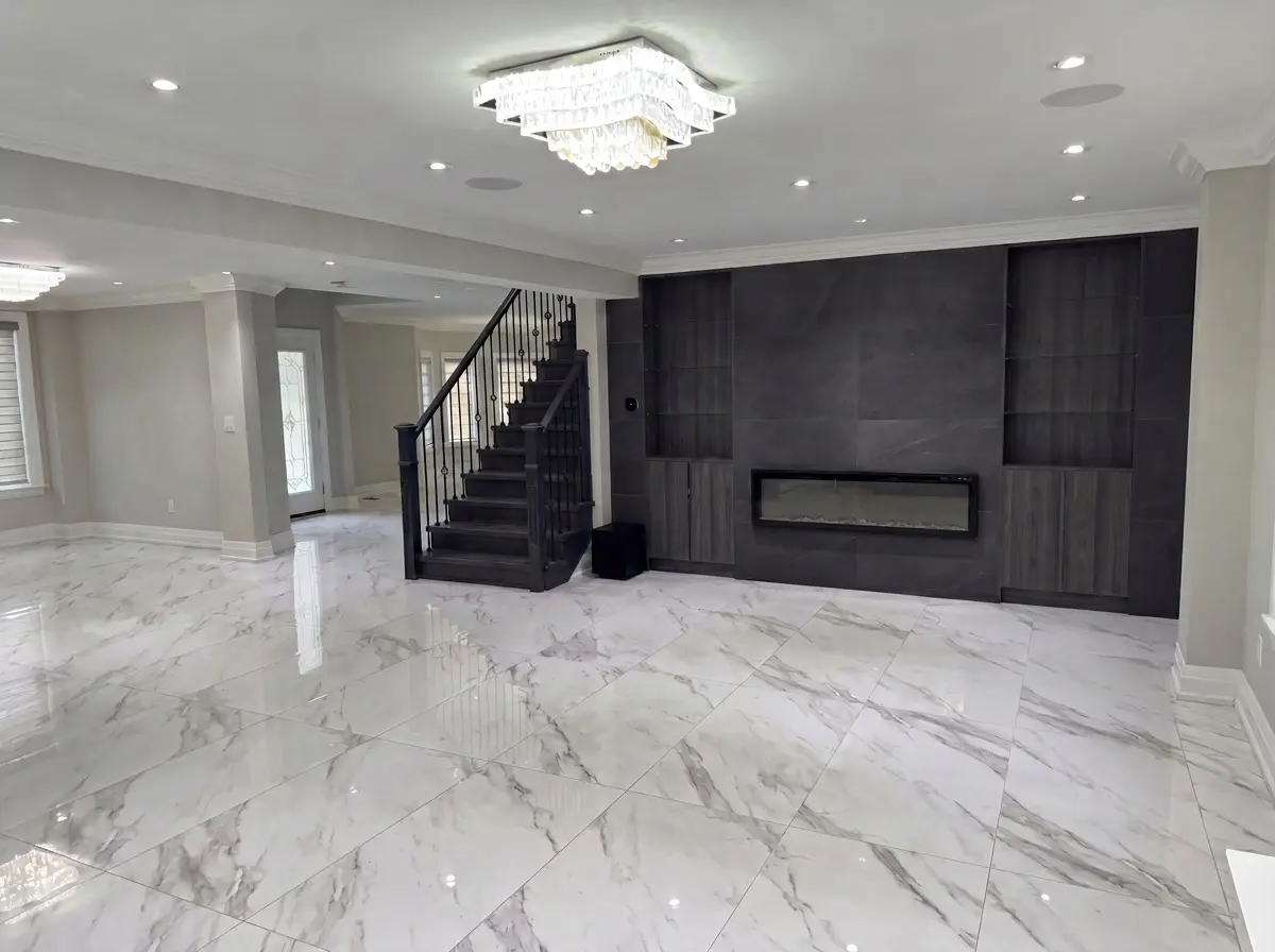 Finished residential renovation – staircase and marble floor